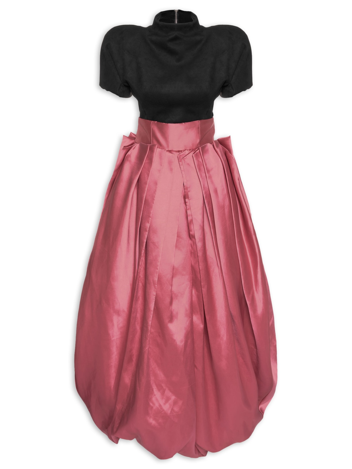 Body Suede E Saia Pregas 3D Rosa Fauve