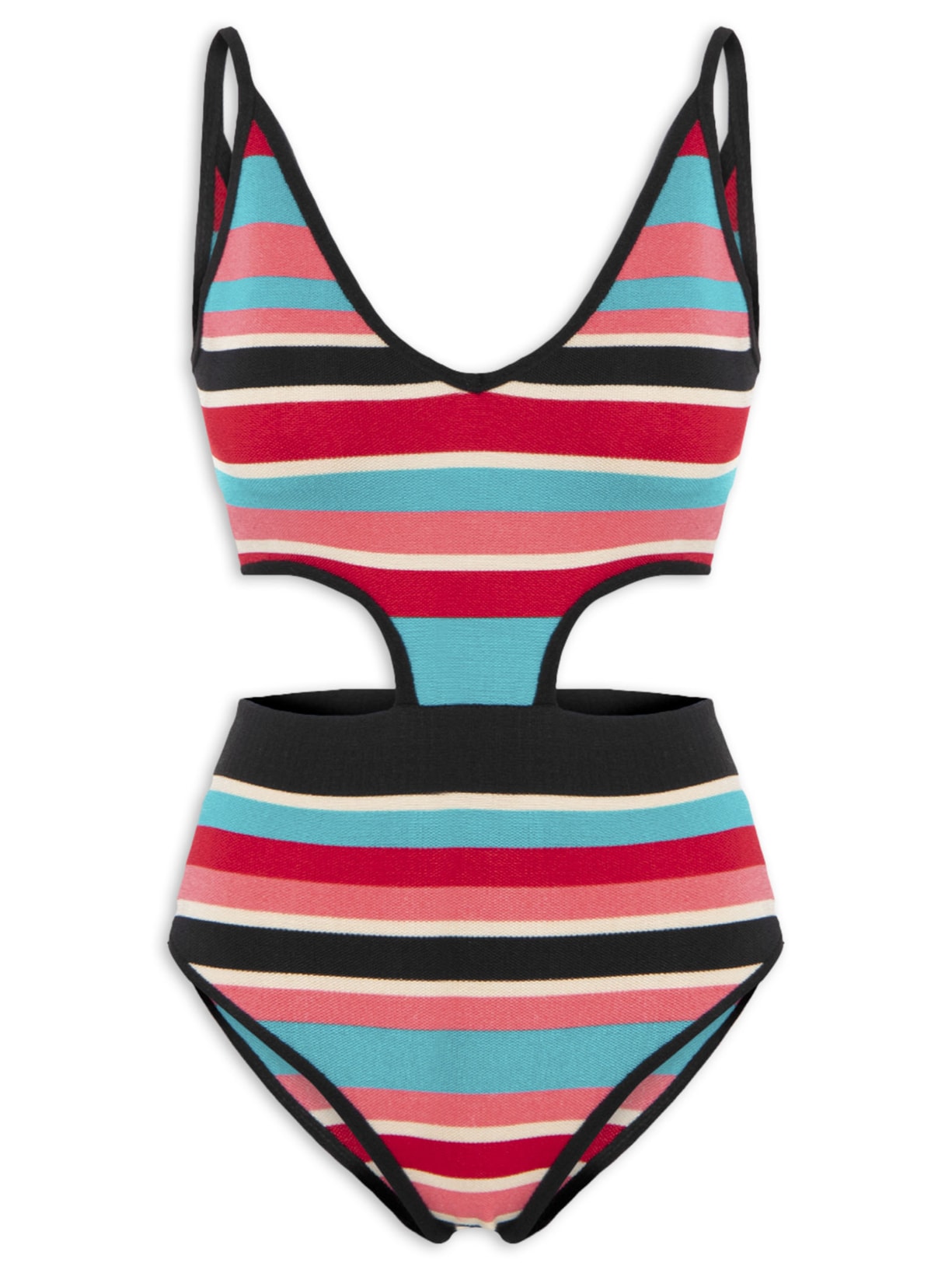 Body Tricot Multicolor - Preto