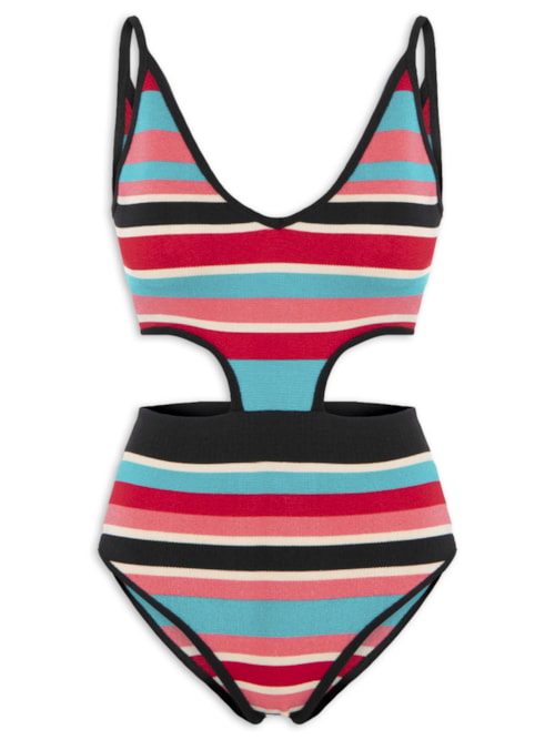 Body Tricot Multicolor - Preto