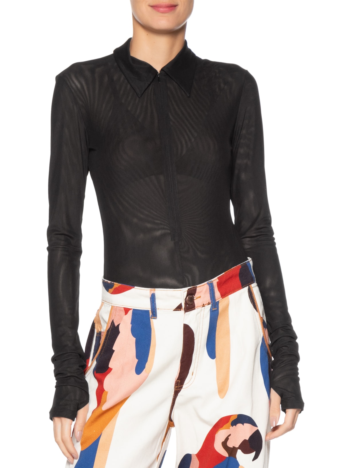 Body Tule Preto Farm