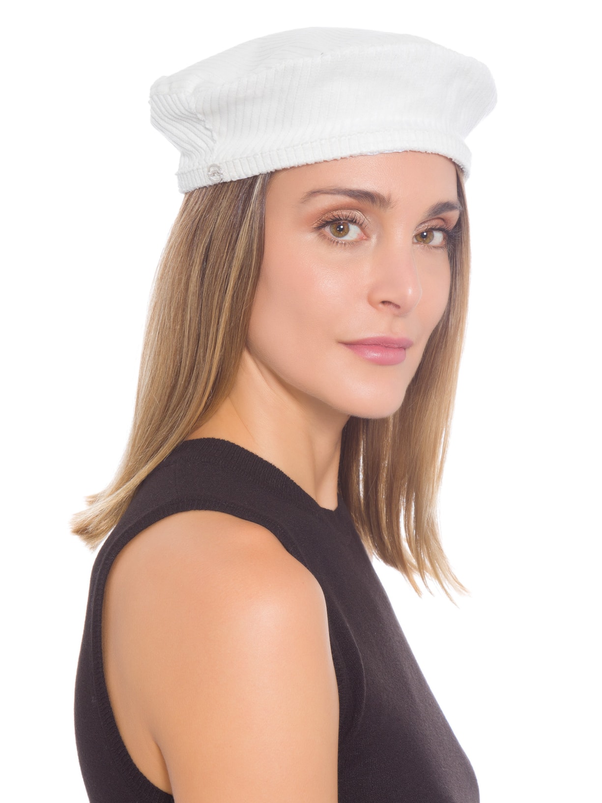 Boina Lisa Veludo Cotelê Largo Barbarah