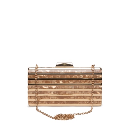 Bolsa Clutch Feminina Perolada - Dourada