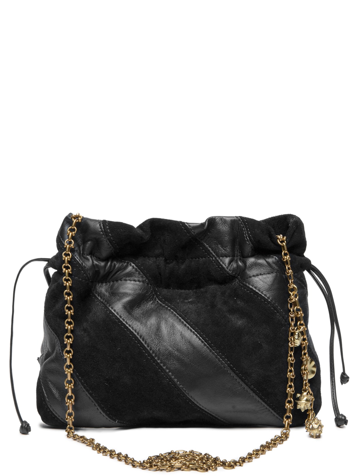 Bolsa De Couro Sac Mix Listras Preto Animale