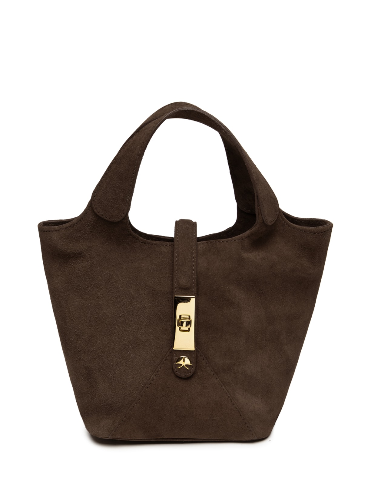 Bolsa De Mão Feminina Camurça Marrom Luiza Barcelos