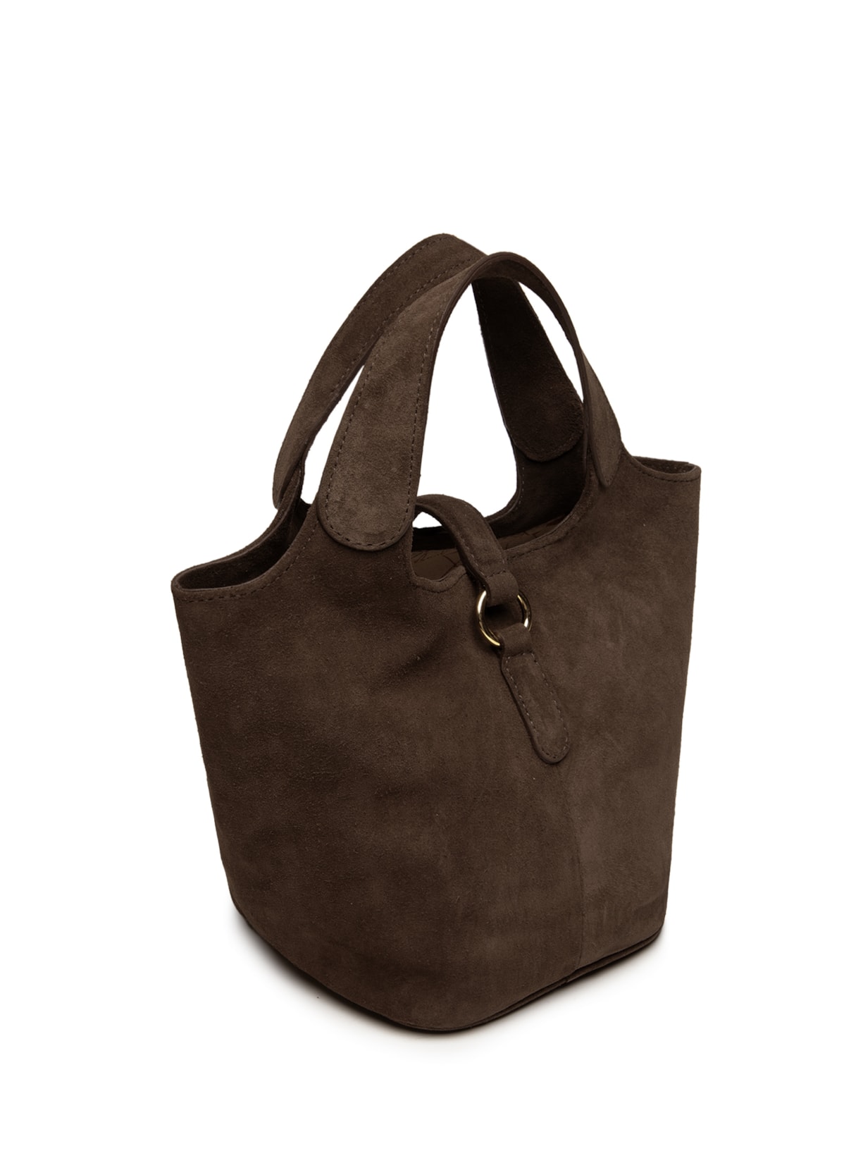 Bolsa De Mão Feminina Camurça Marrom Luiza Barcelos