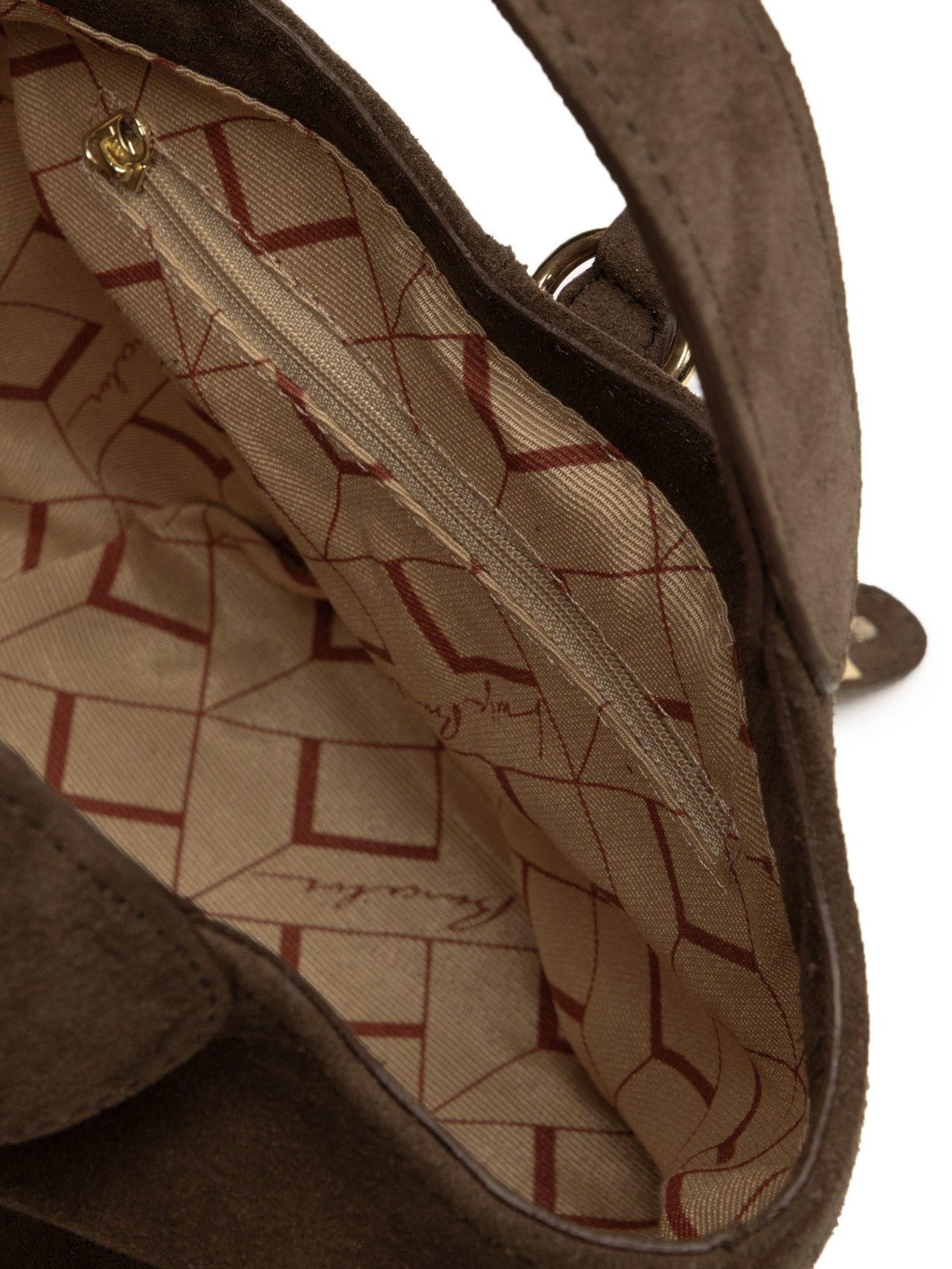 Bolsa De Mão Feminina Camurça Marrom Luiza Barcelos