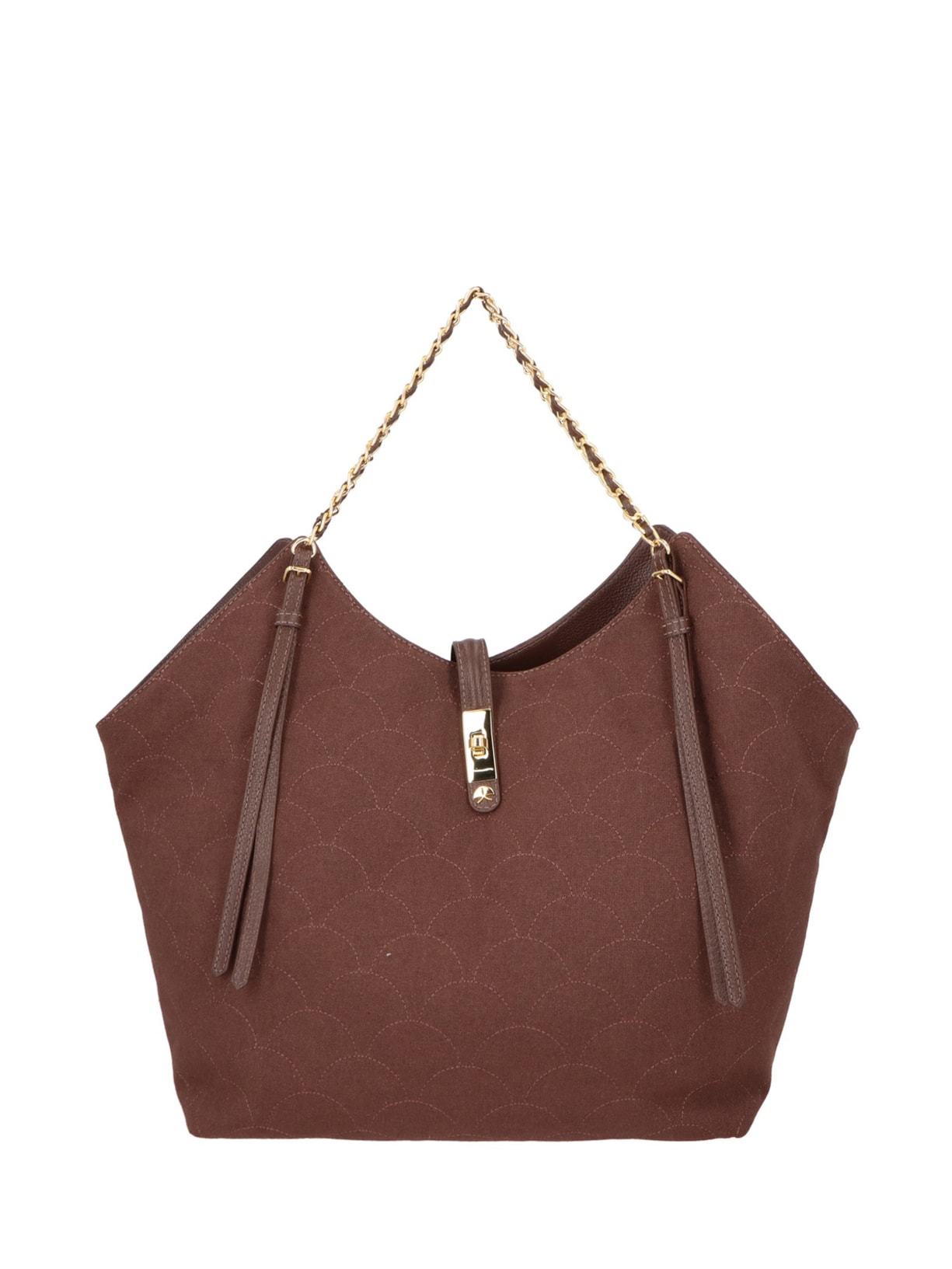 Bolsa De Ombro Feminina Lona Cargo Dubl Viena Marrom Luiza Barcelos