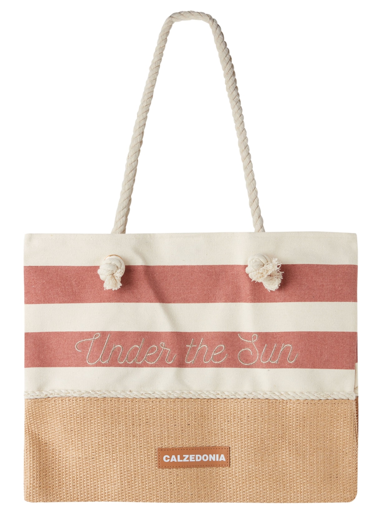 Bolsa De Praia Listrada Marrom Calzedonia