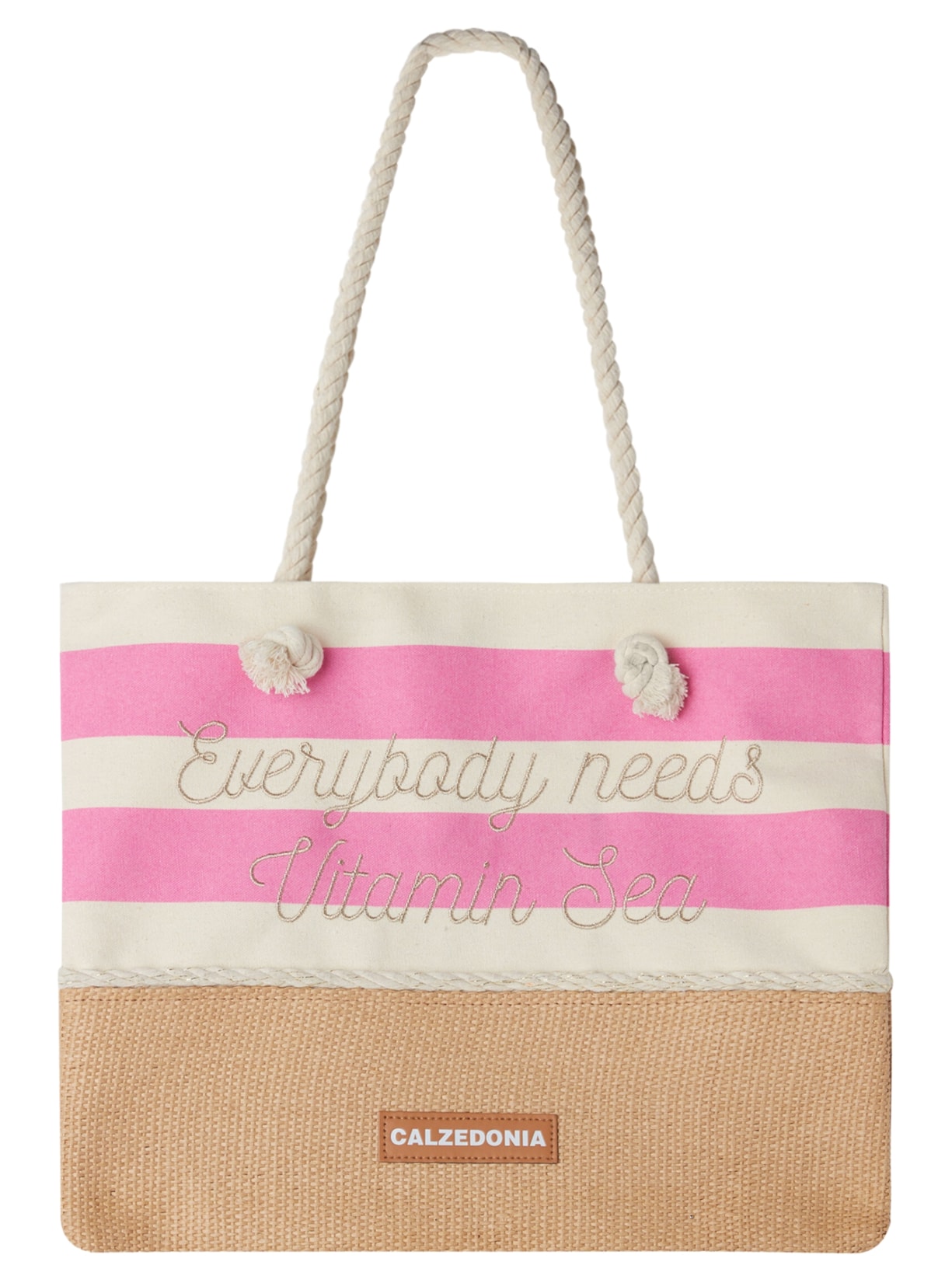 Bolsa De Praia Listrada - Rosa