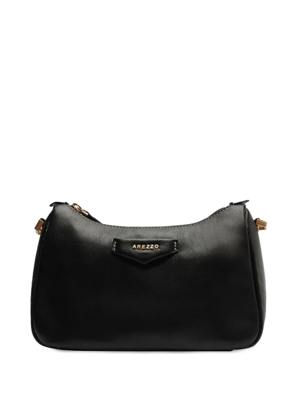 Bolsa Feminia Tiracolo Couro Média Tag - Preto