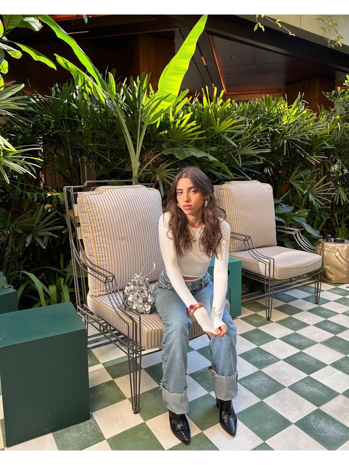 Bolsa Feminina Afrodite Bordada Prata Glorinha Paranaguá