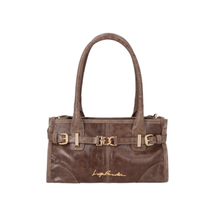 Bolsa Feminina Alças Alongadas Em Couro - Marrom