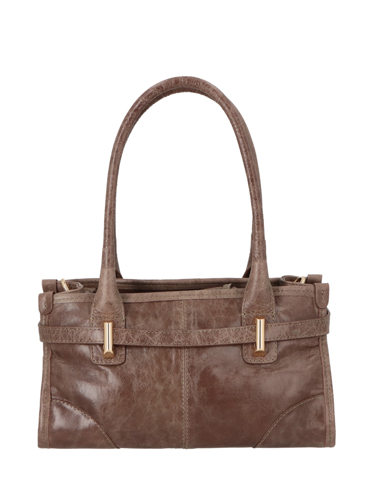 Bolsa Feminina Alças Alongadas Em Couro Marrom Luiza Barcelos