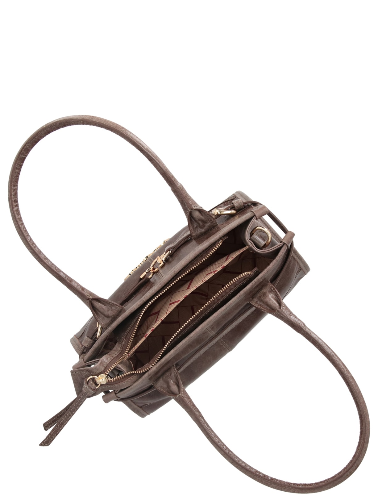 Bolsa Feminina Alças Alongadas Em Couro Marrom Luiza Barcelos