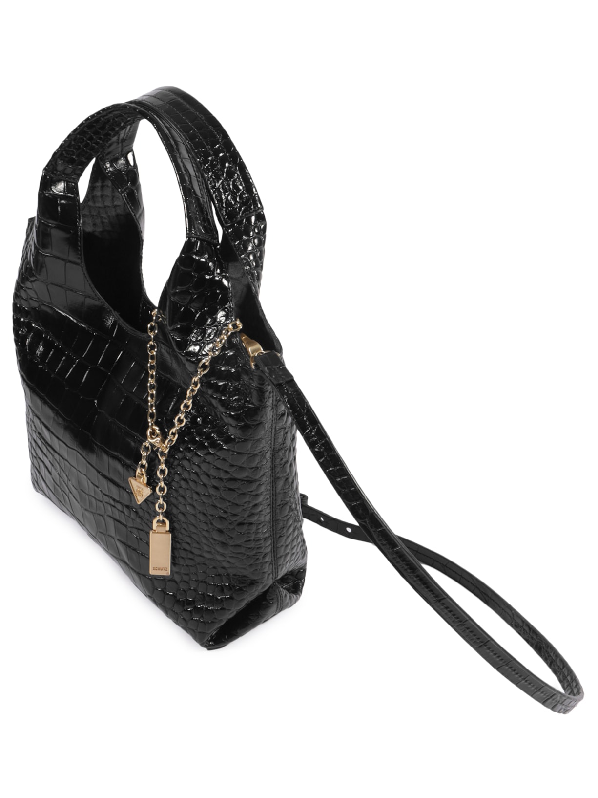 Bolsa Feminina Aligator Shine Preto Schutz