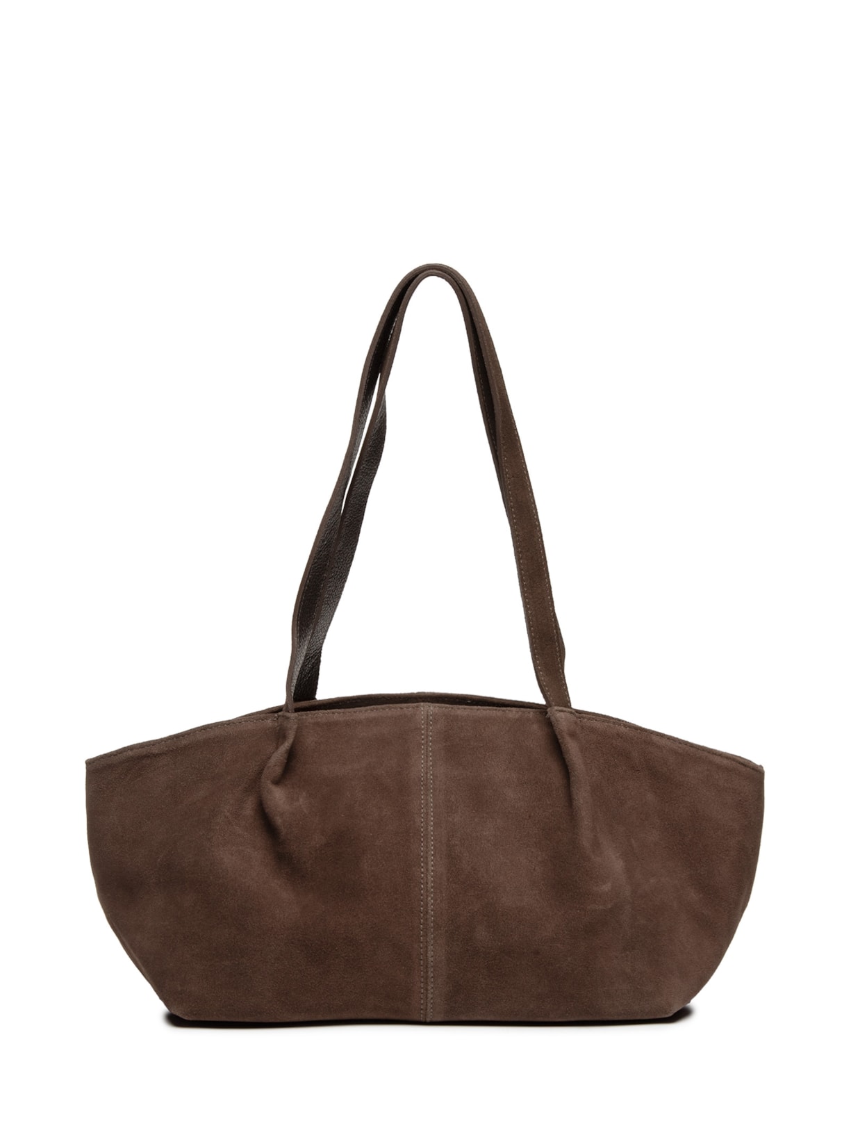 Bolsa Feminina Alongada Em Camurça - Marrom