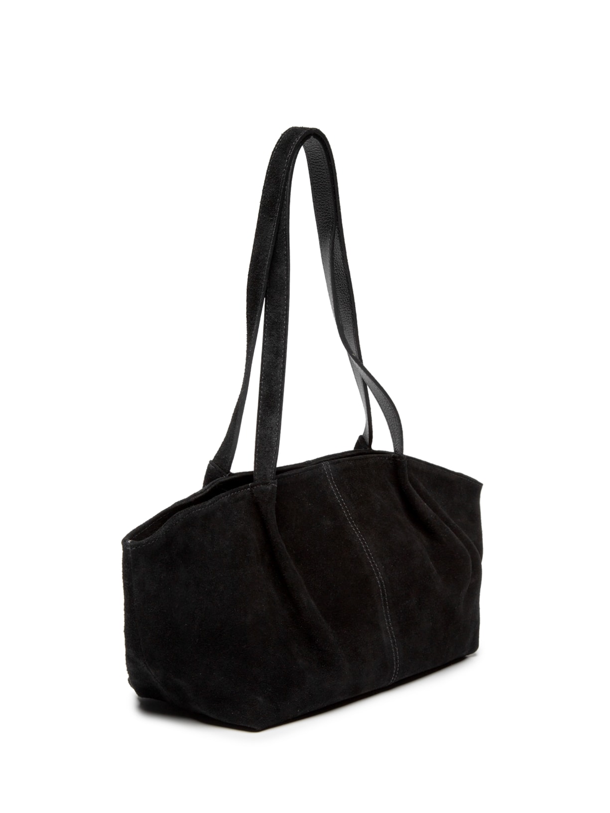 Bolsa Feminina Alongada Em Camurça Preto Basiq