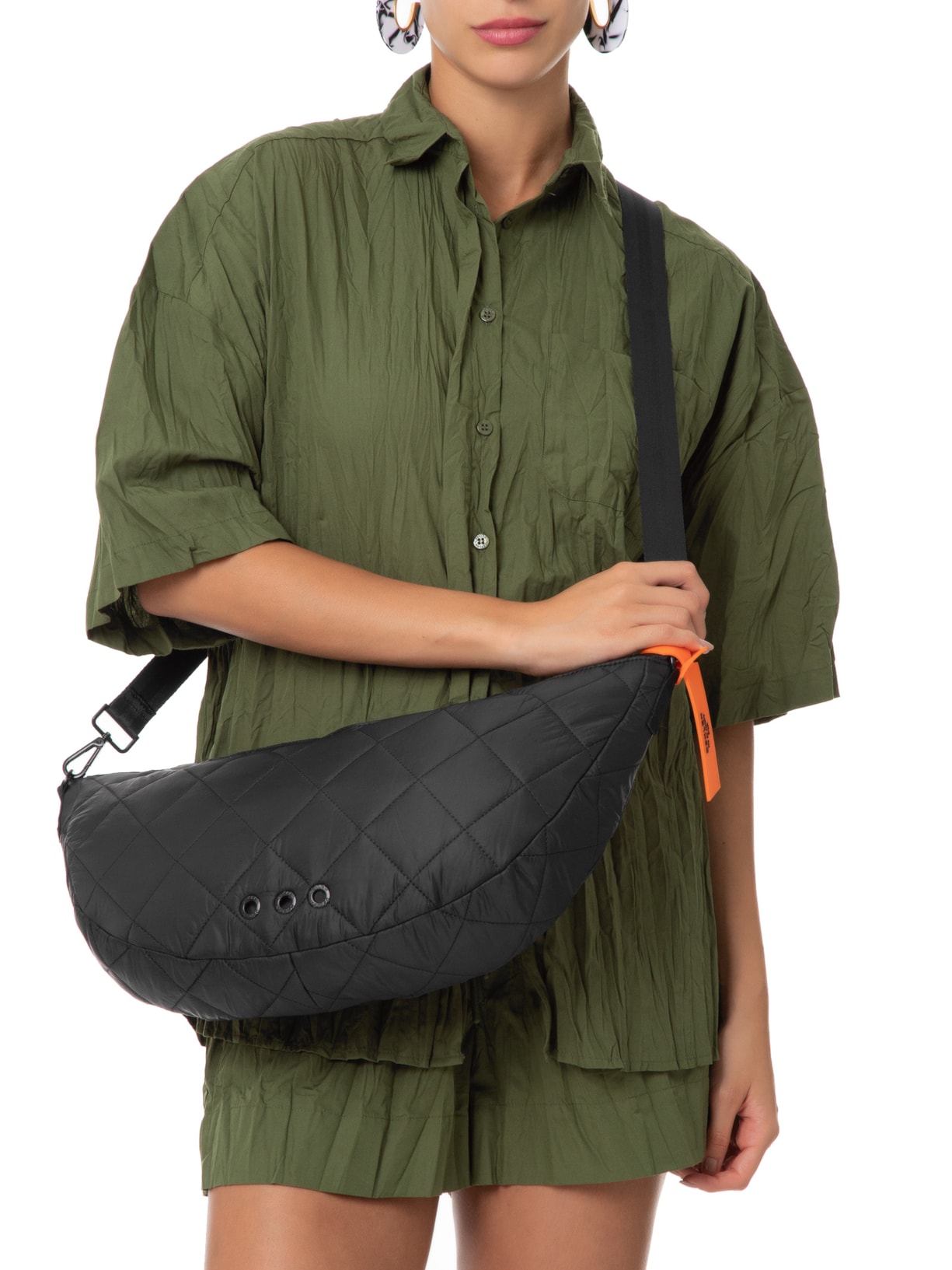 Bolsa Feminina Andiroba Nylon Matelassê Preto Osklen