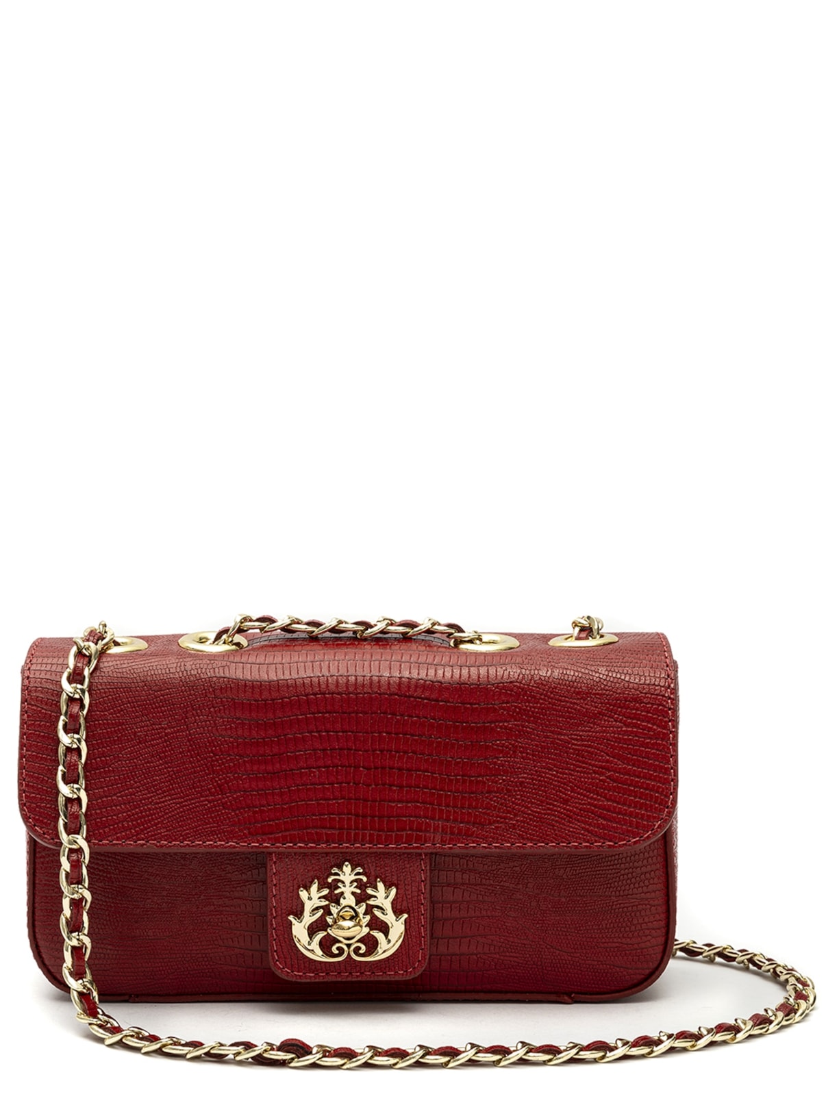 Bolsa Feminina Anne Em Couro Lizard - Vermelho