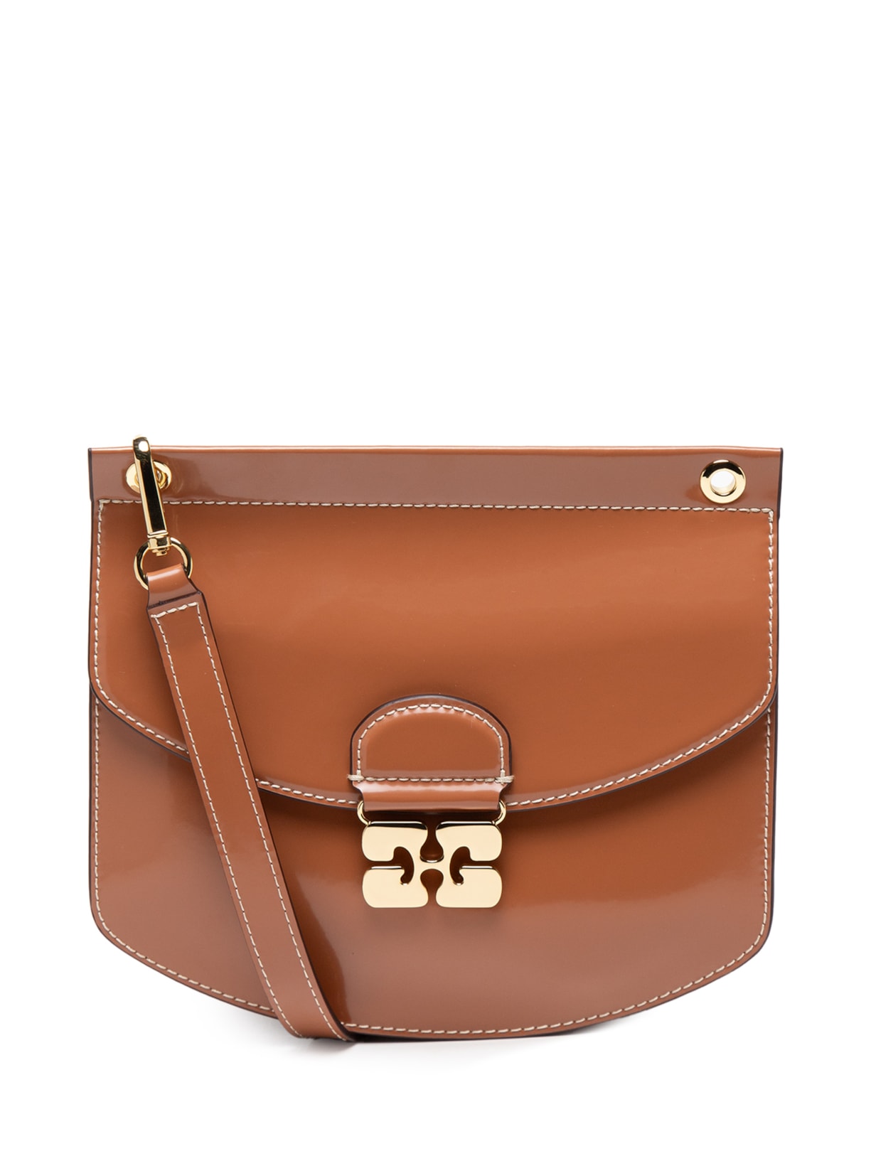 Bolsa Feminina Apo-G Média Patent - Marrom