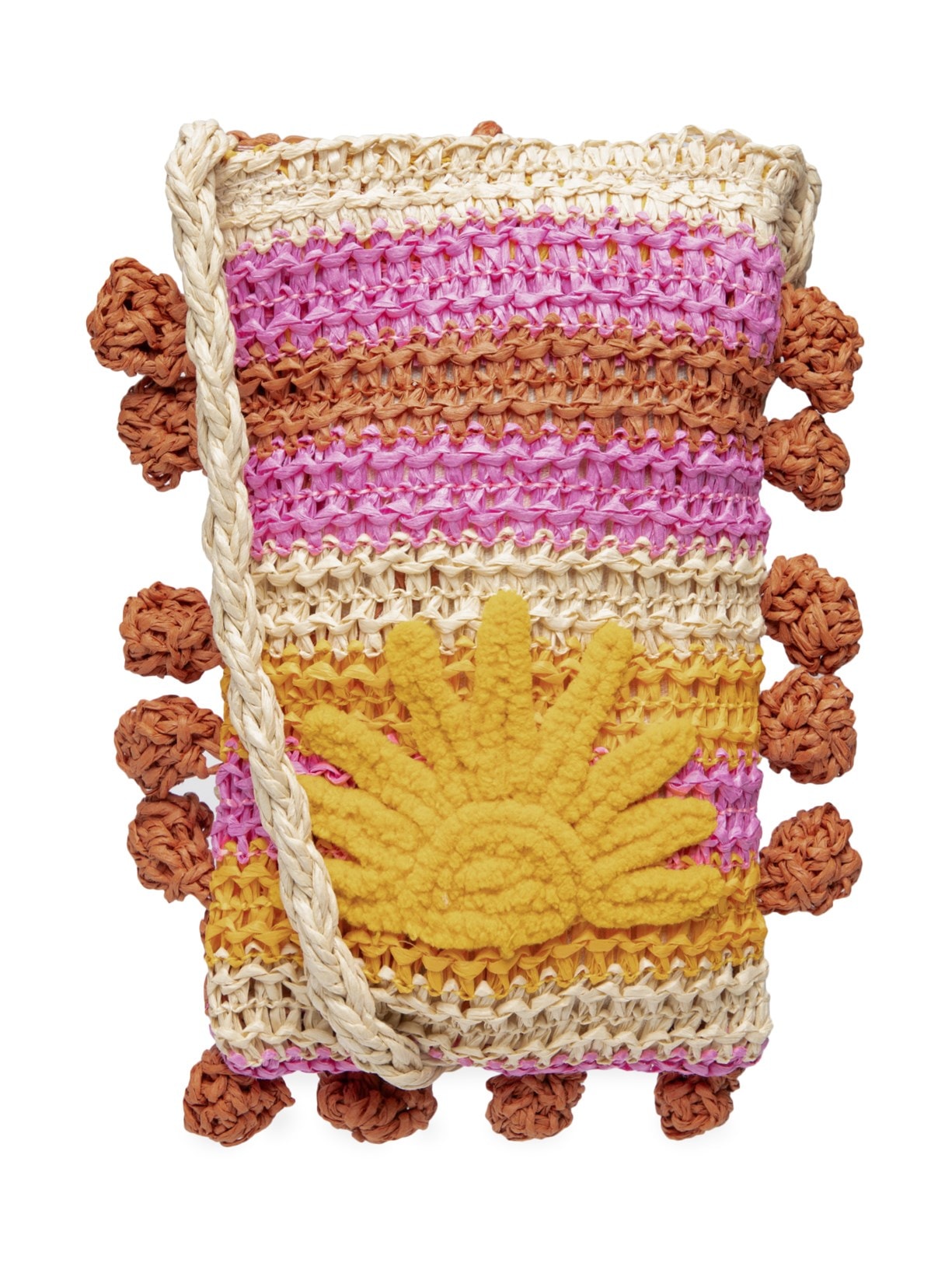 Bolsa Feminina Arpoador Floral Lee Artesanal - Laranja