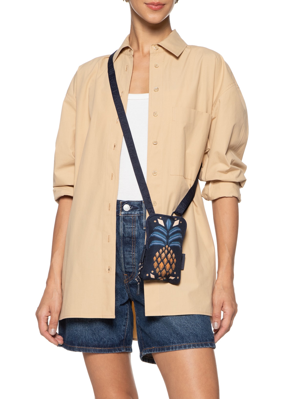 Bolsa Feminina Arpoador Lenço Magia Tropical Azul Farm Etc