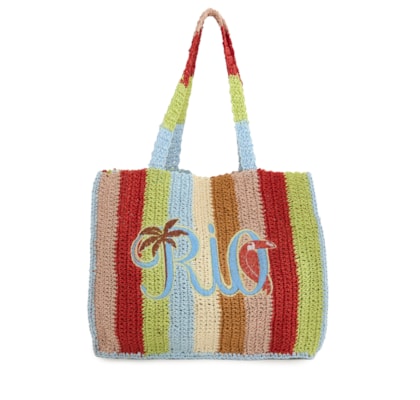 Bolsa Feminina Artesanal Rio Tipográfico Listra M - Azul