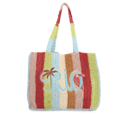 Bolsa Feminina Artesanal Rio Tipográfico Listra M - Azul