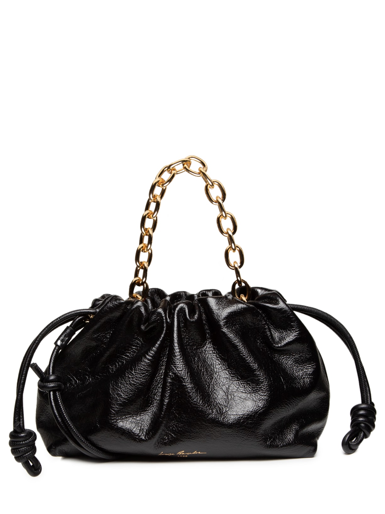 Bolsa Feminina Atlanta Enfeites Ouro - Preto