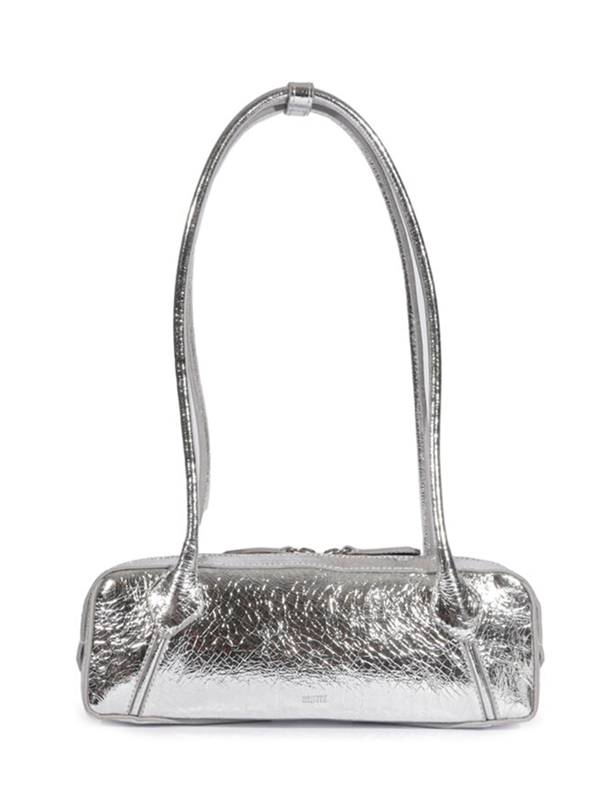 Bolsa Feminina Baguete Couro - Prata