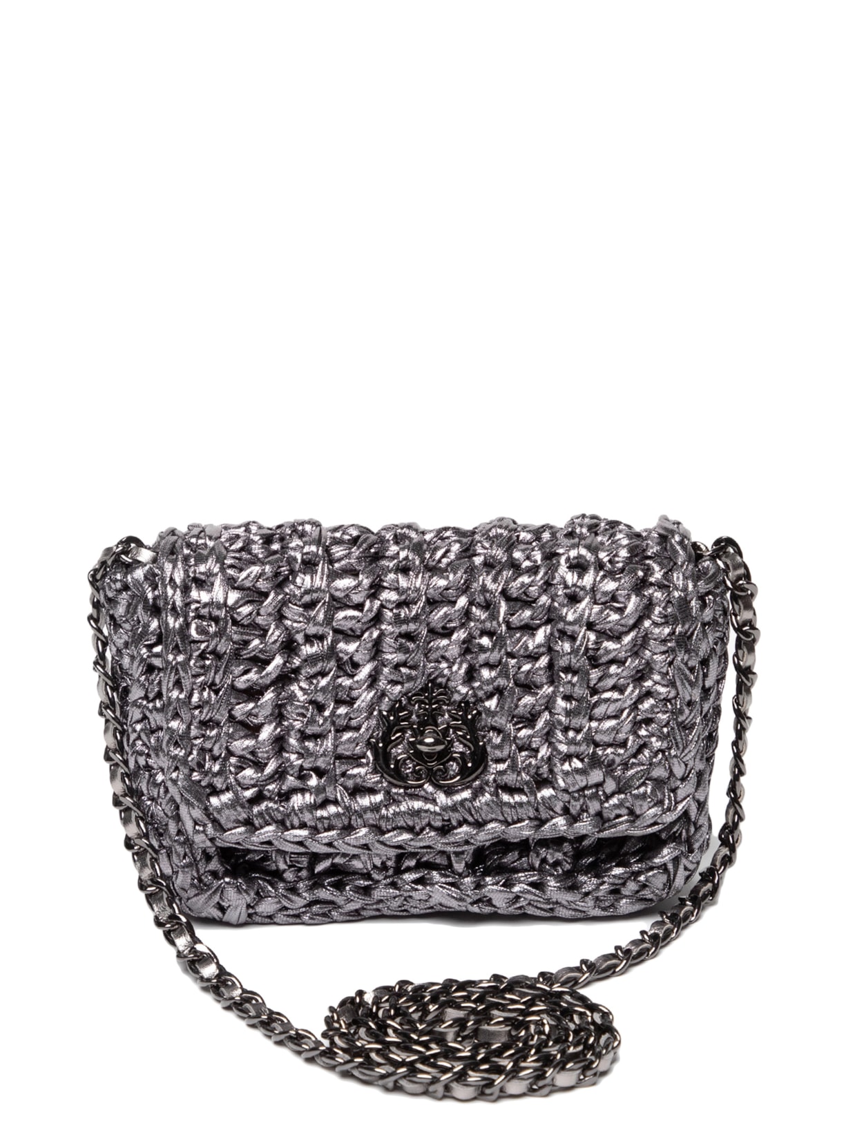 Bolsa Feminina Baguete Crochet Gisele - Roxo
