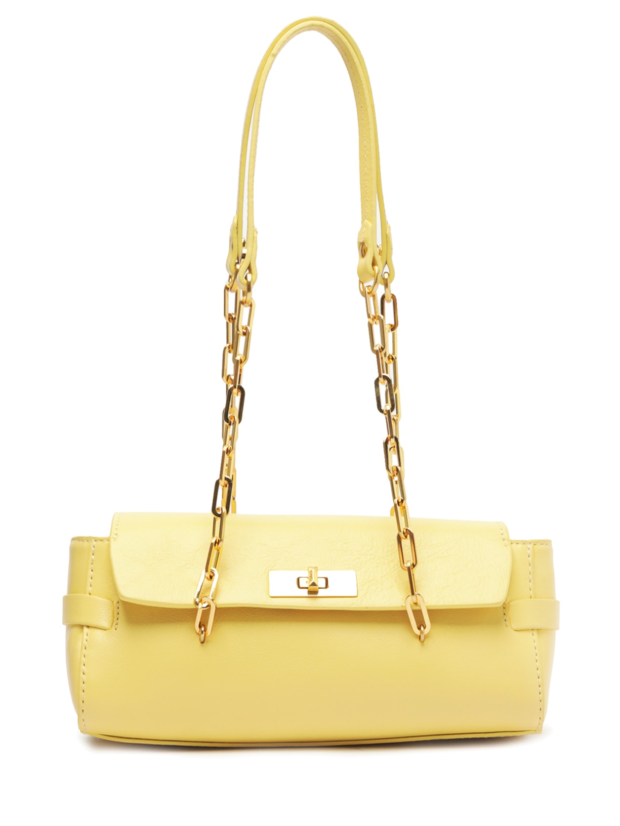 Bolsa Feminina Baguete Eddie Couro - Amarelo