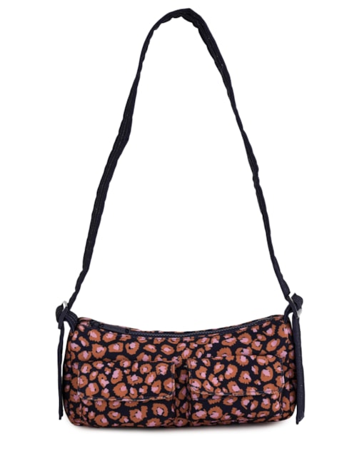 Bolsa Feminina Baguete Leopard Pop - Azul