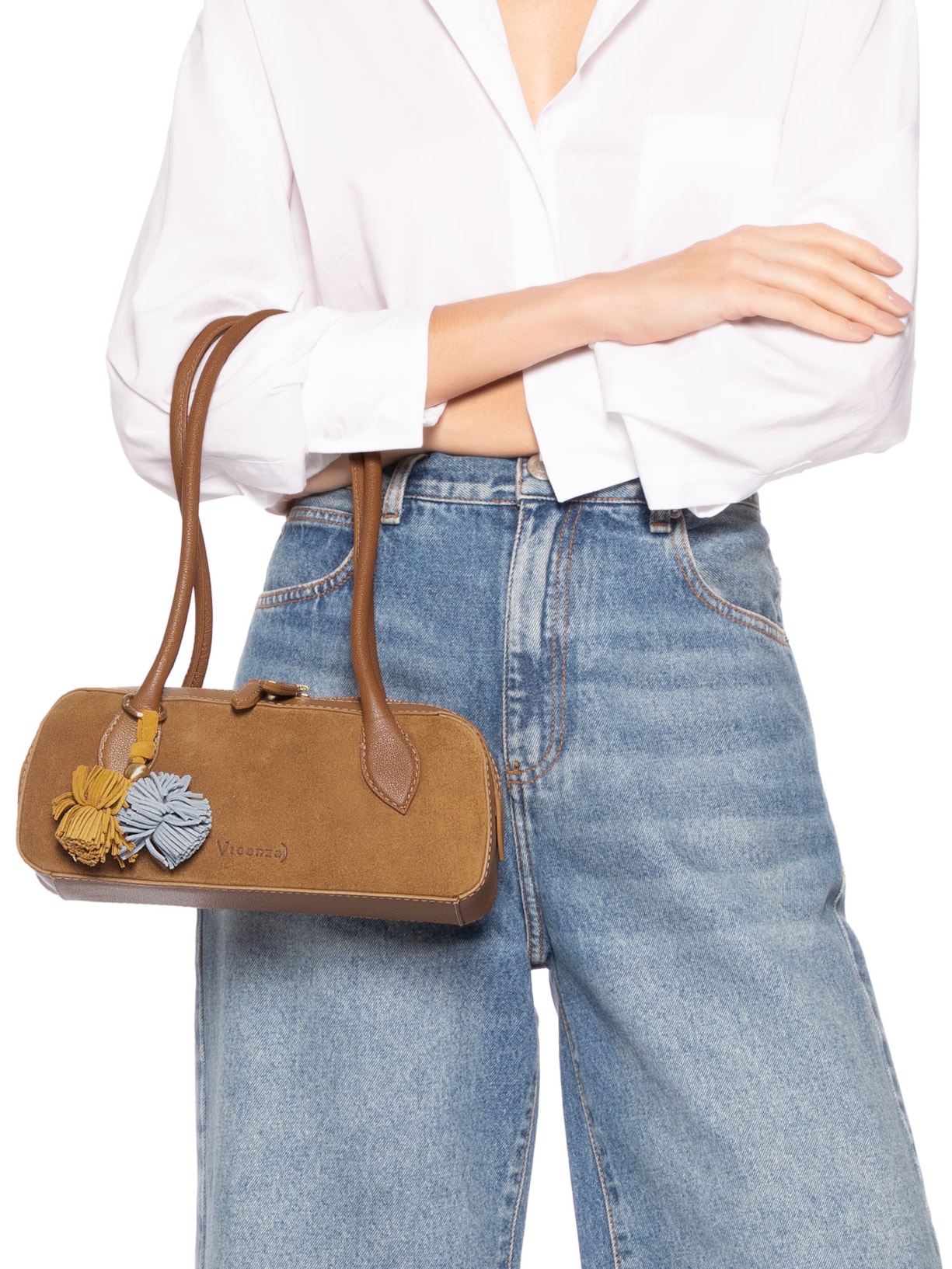 Bolsa Feminina Baguete Marrom Vicenza