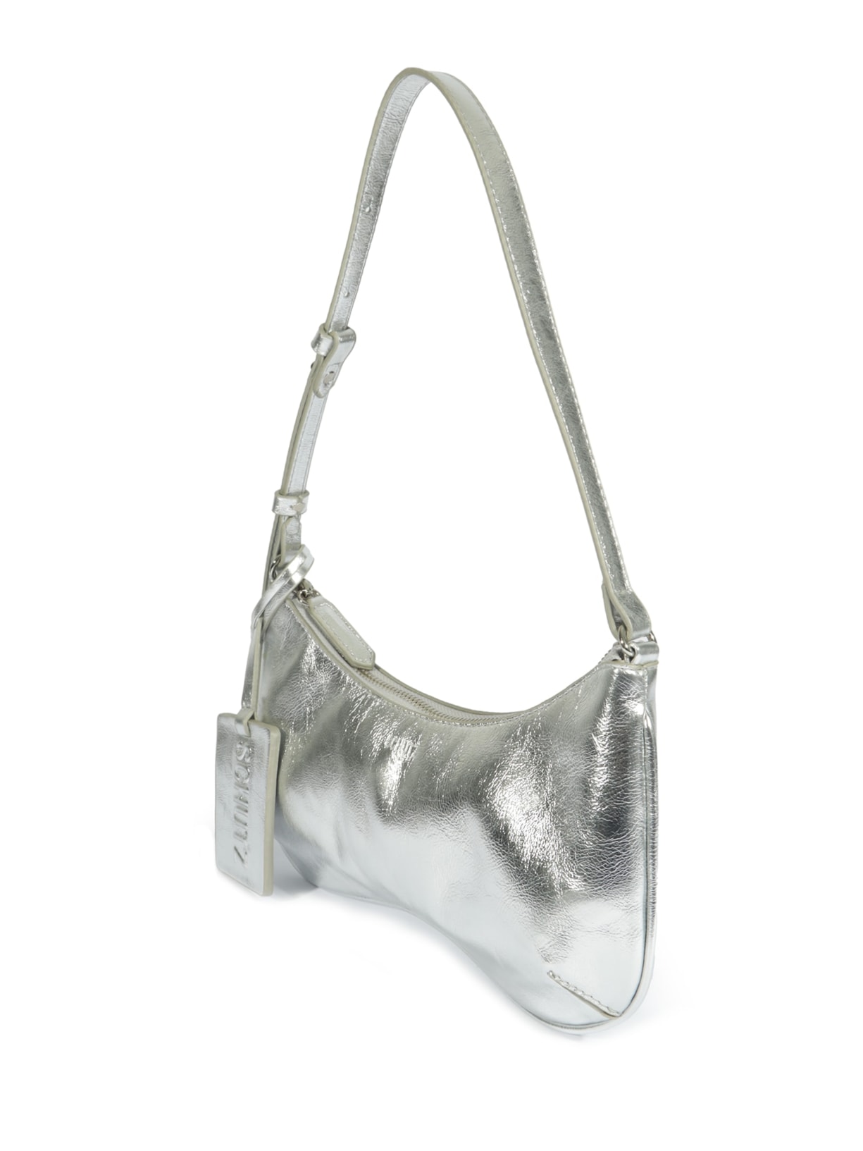 Bolsa Feminina Baguete Média Prateado Schutz