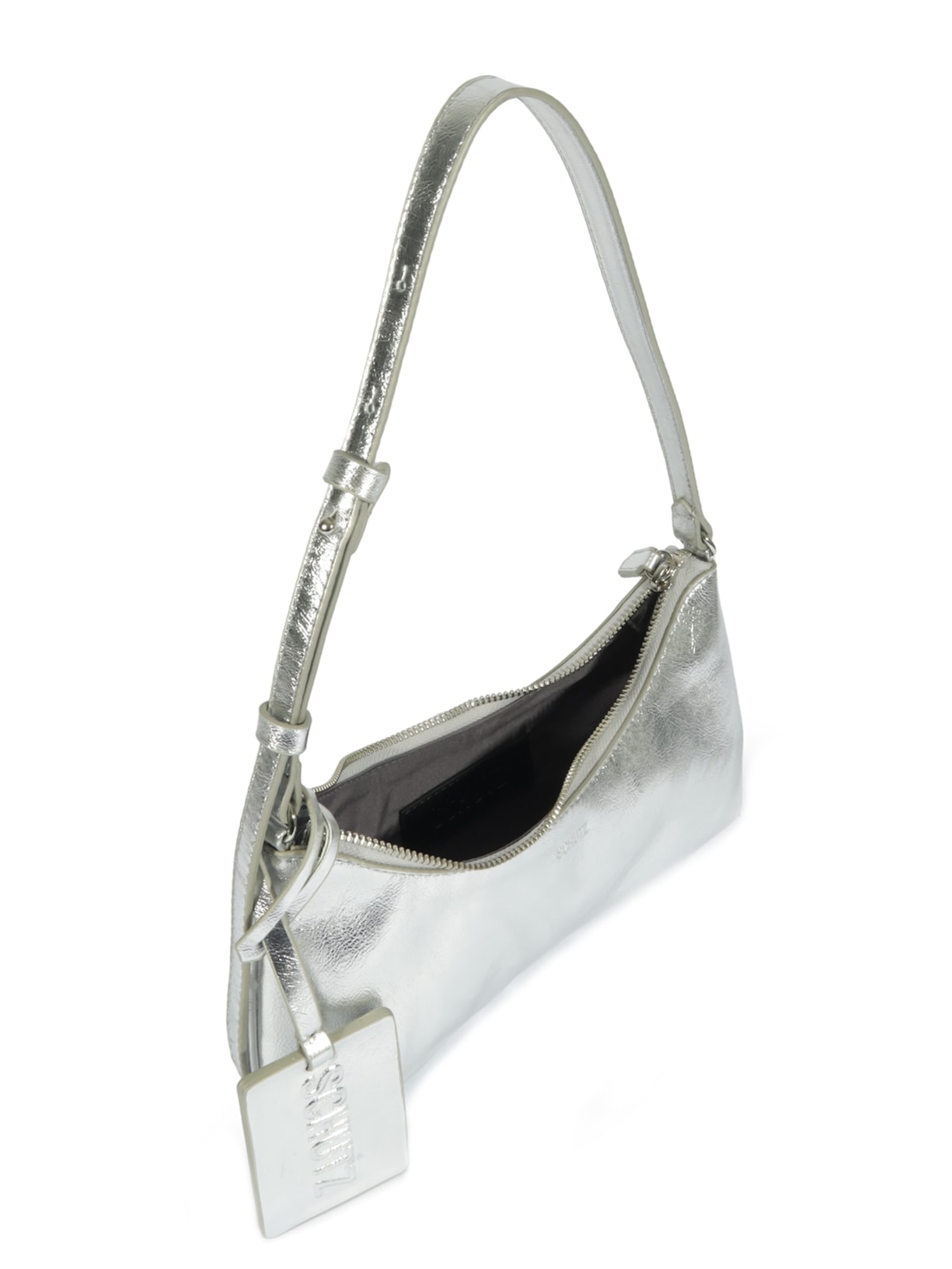 Bolsa Feminina Baguete Média Prateado Schutz