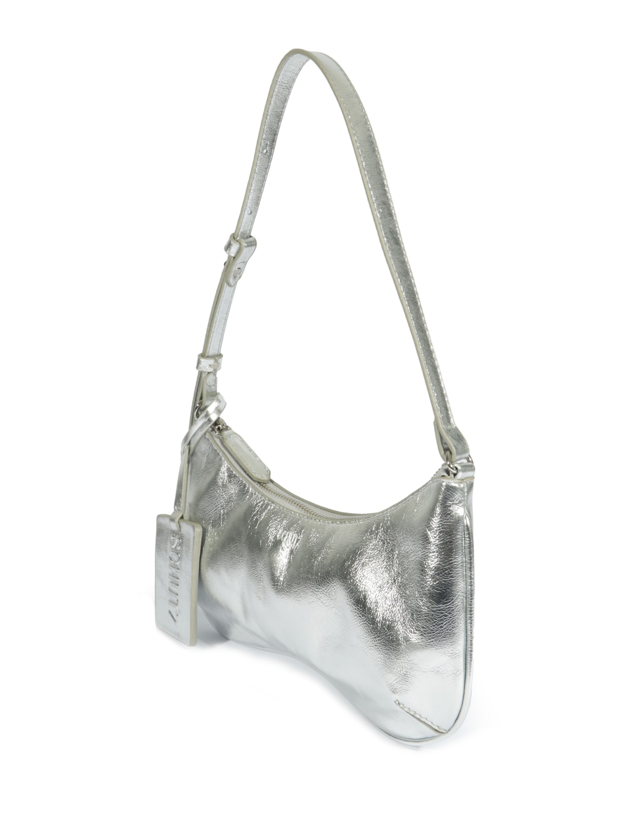 Bolsa Feminina Baguete Média Prateado Schutz