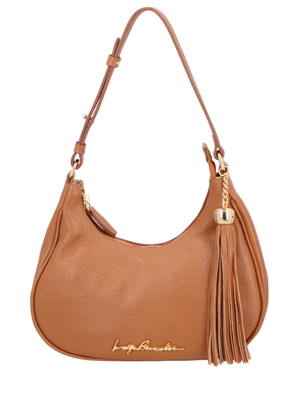 Bolsa Feminina Baguete Meia Lua Em Couro Marrom Luiza Barcelos