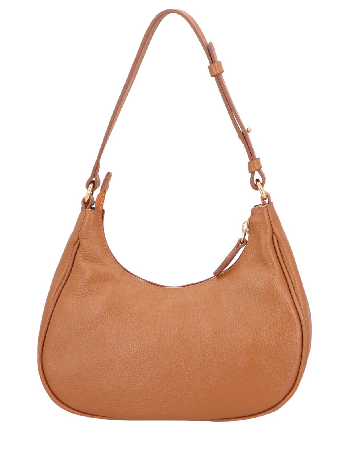 Bolsa Feminina Baguete Meia Lua Em Couro Marrom Luiza Barcelos