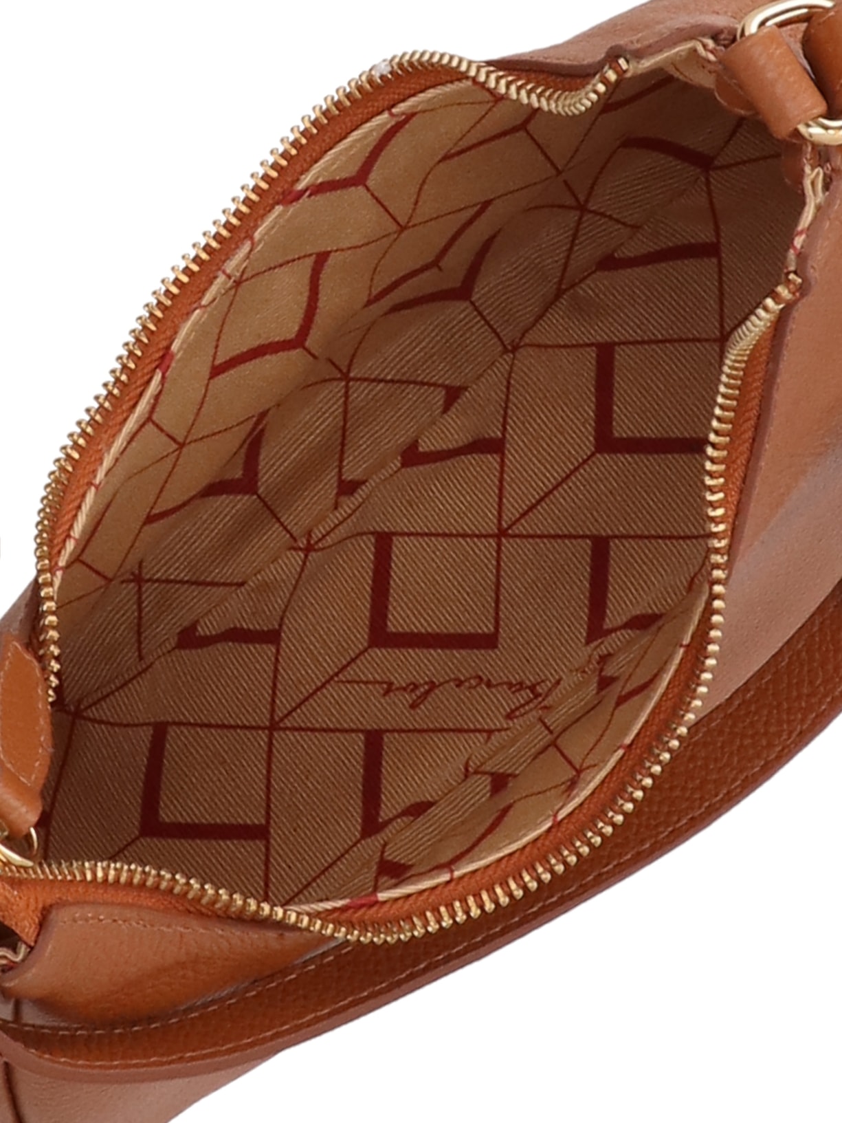 Bolsa Feminina Baguete Meia Lua Em Couro Marrom Luiza Barcelos