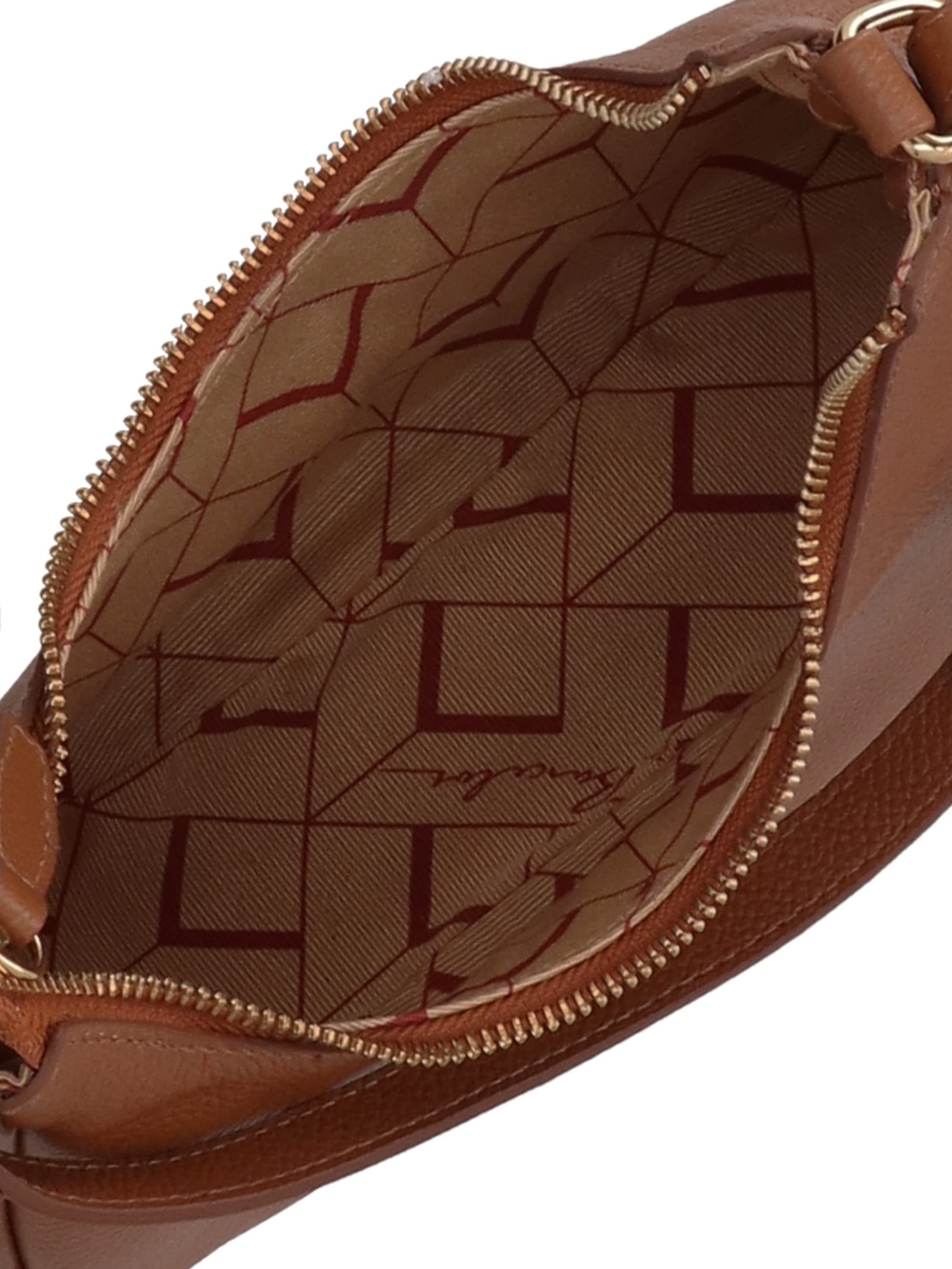 Bolsa Feminina Baguete Meia Lua Em Couro Marrom Luiza Barcelos