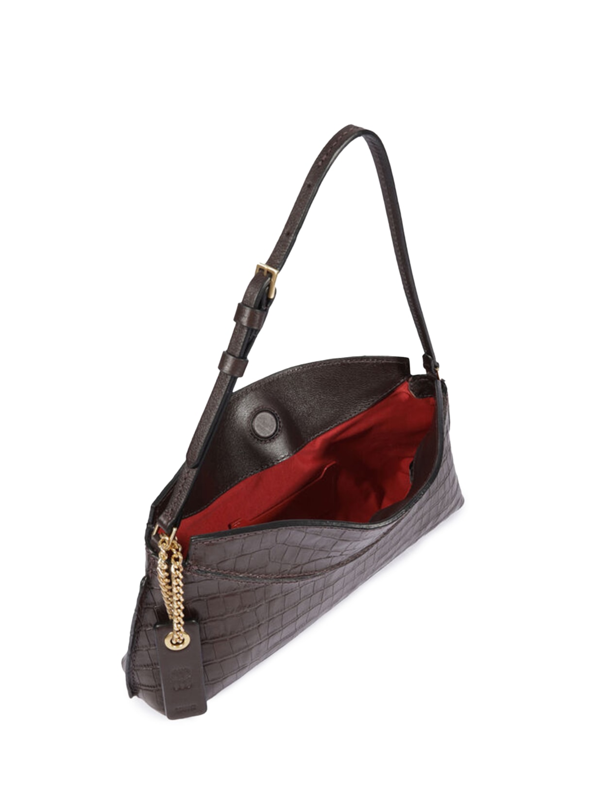 Bolsa Feminina Baguete New Croc Marrom Schutz