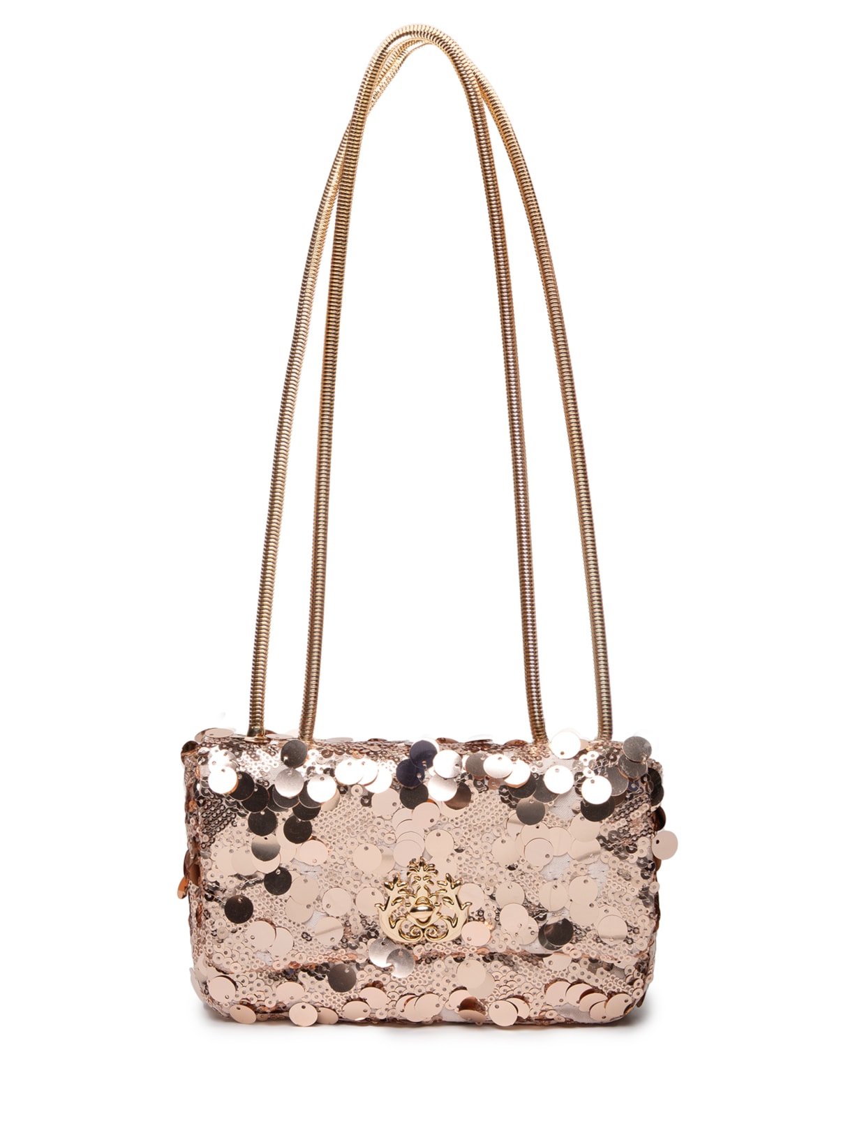 Bolsa Feminina Baguete Paetês - Dourado