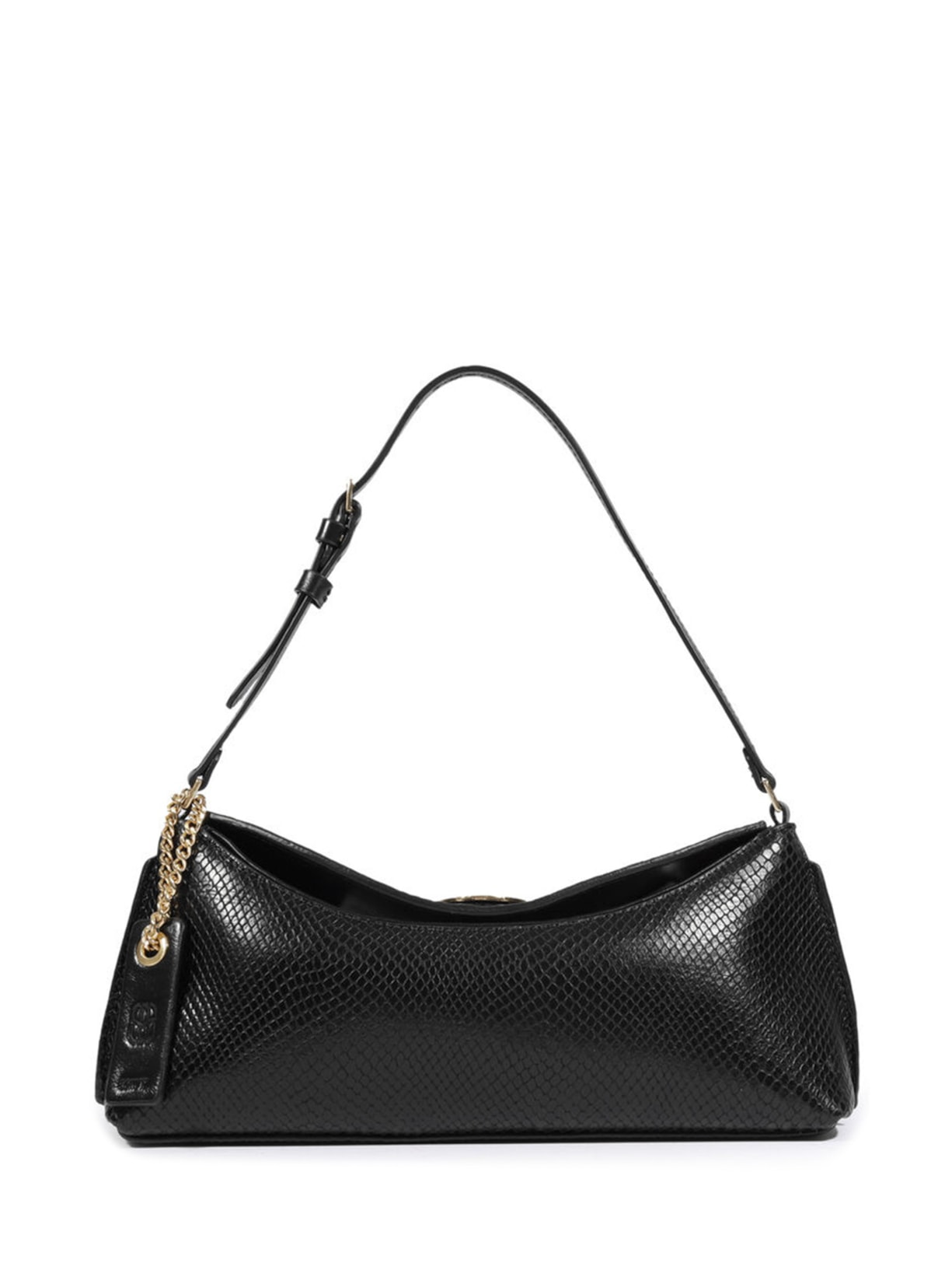 Bolsa Feminina Baguete Víbora Napa Preto Schutz