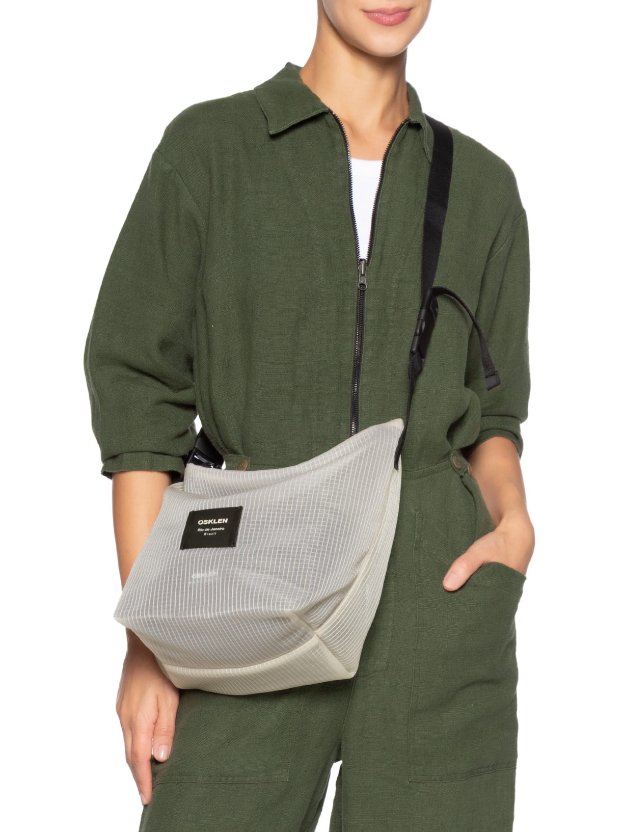 Bolsa Feminina Bakare Large Tela Branco Osklen