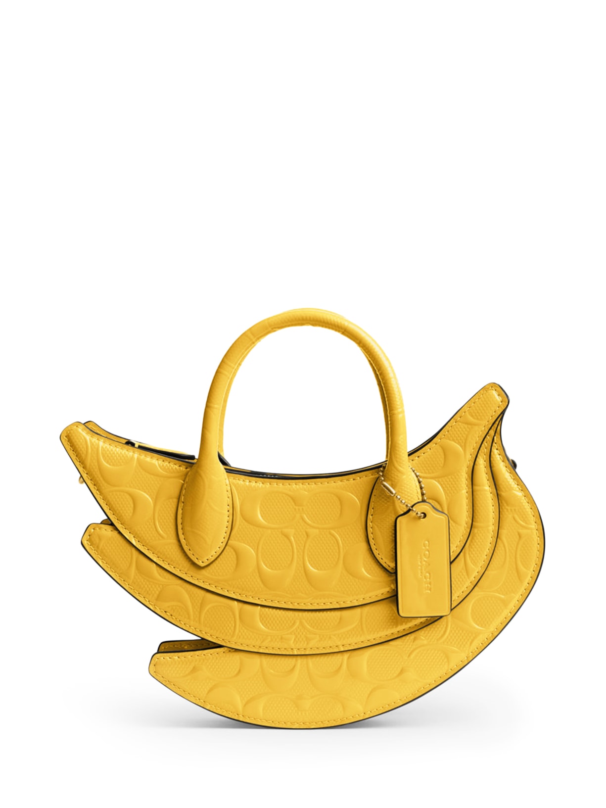 Bolsa Feminina Banana In Signature Leather Coach - Amarelo