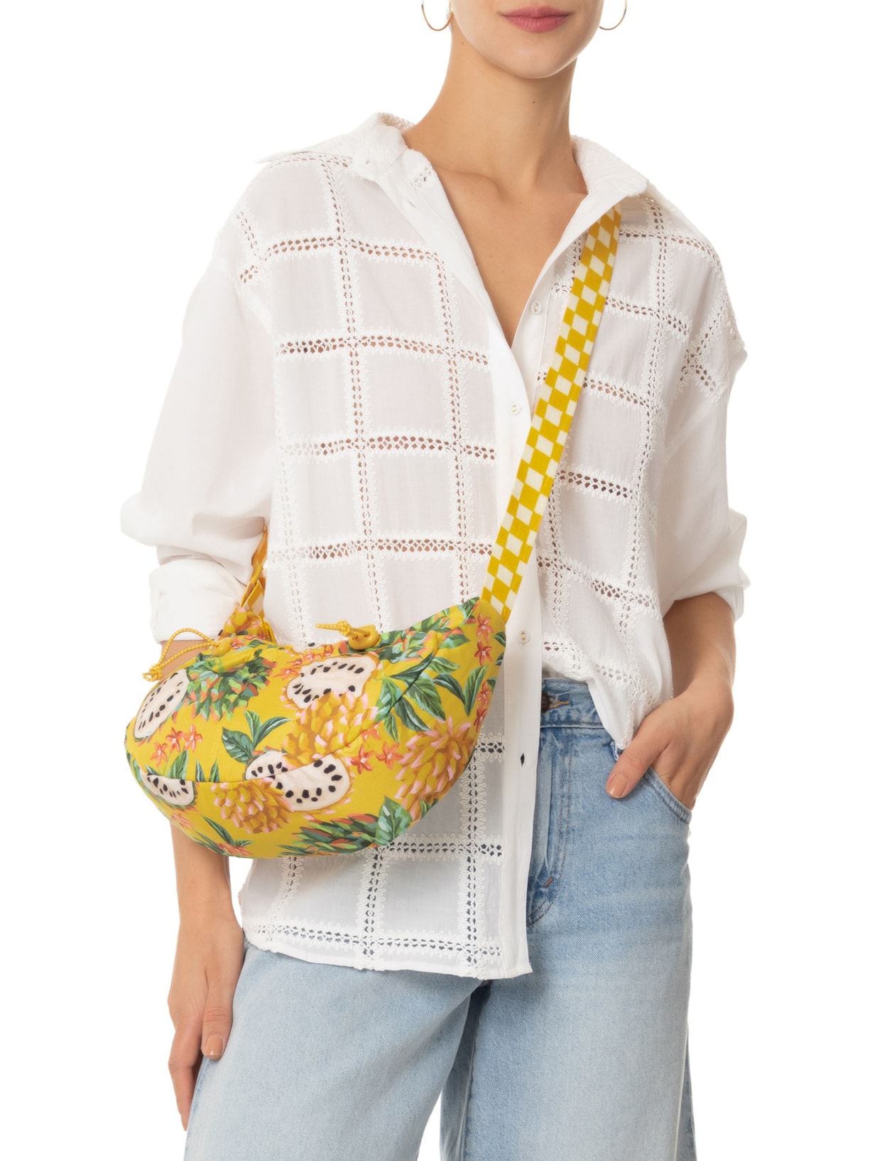 Bolsa Feminina Banana Pequena Biriba Amarelo Farm Etc