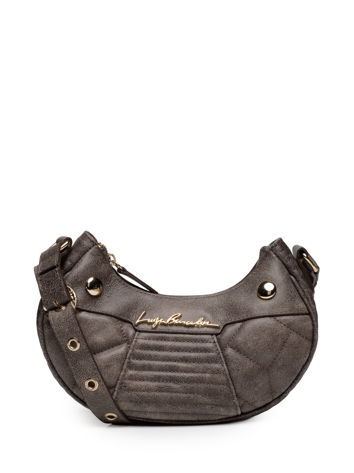 Bolsa Feminina Baquete Pequena Couro Marrom Luiza Barcelos