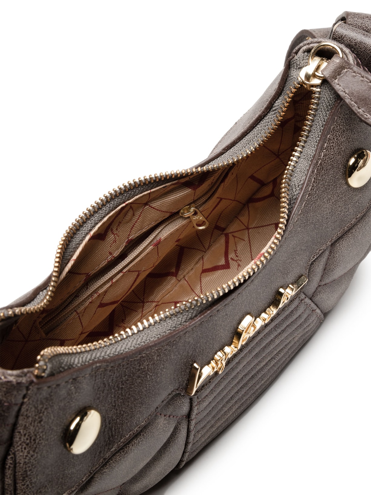 Bolsa Feminina Baquete Pequena Couro Marrom Luiza Barcelos