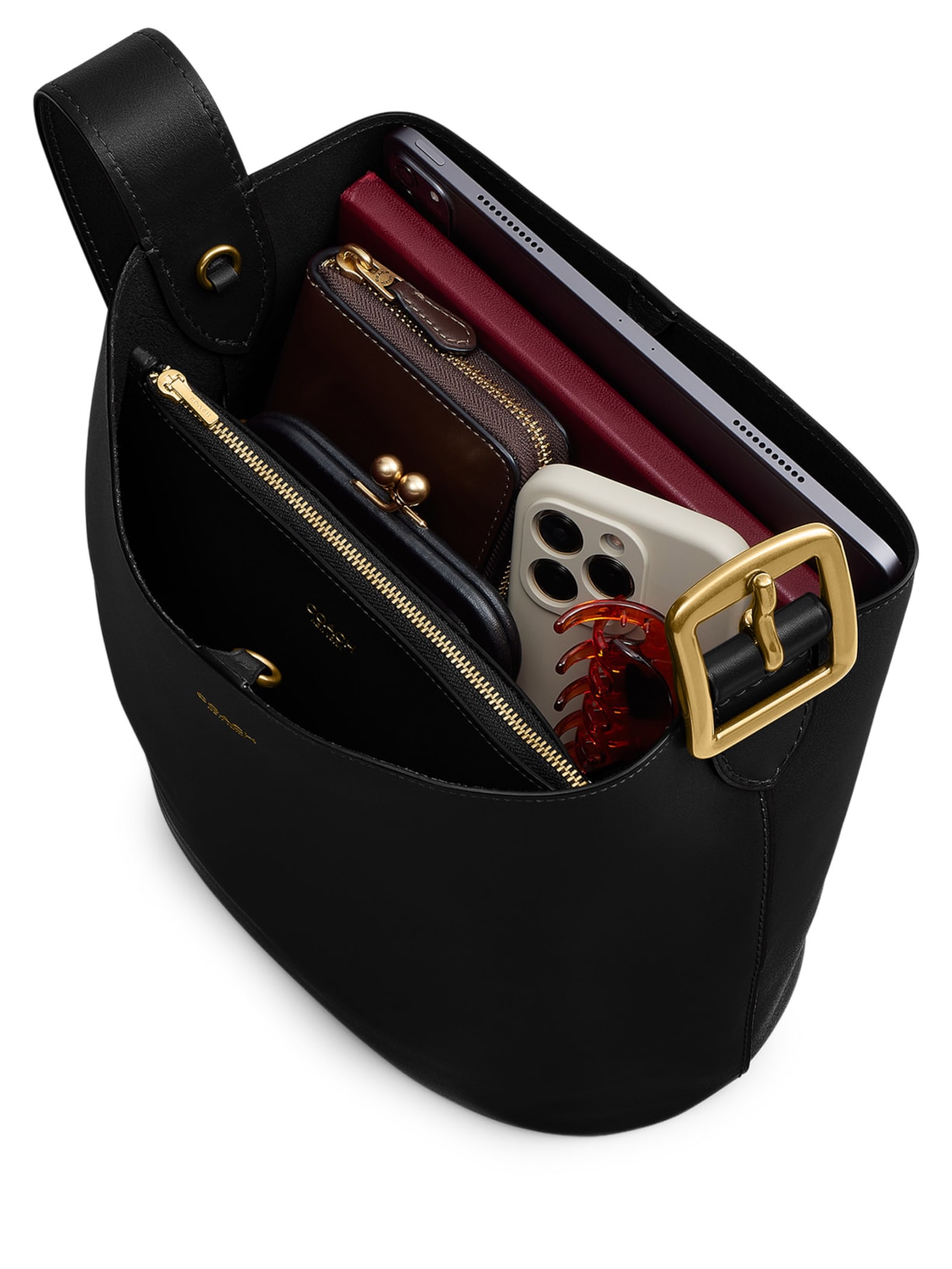 Bolsa Feminina Bleecker Bucket Média  Preto Coach